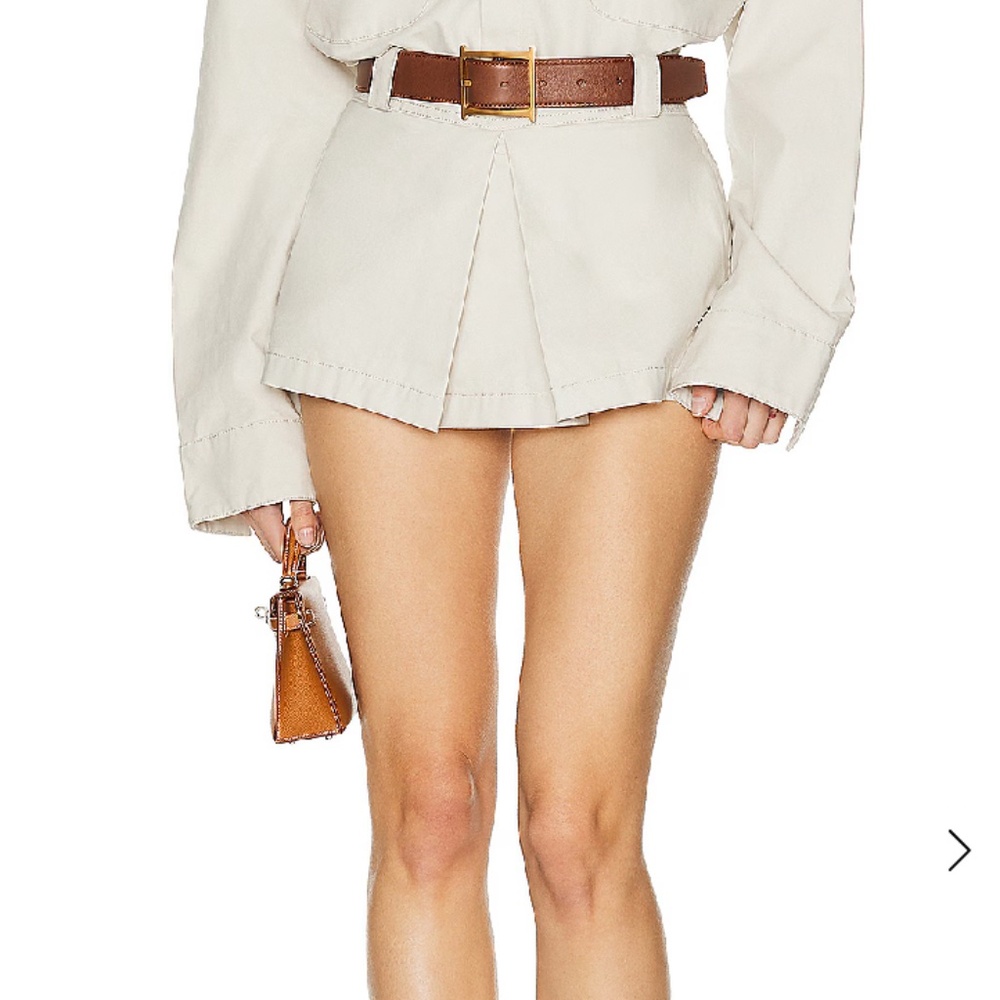 Helsa Workwear Pleated Mini Skirt | Size Small